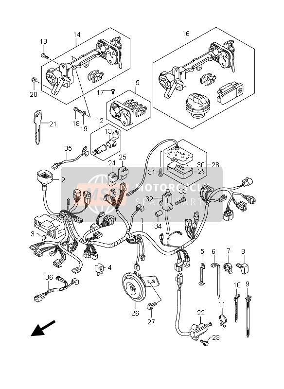 3685414G00, Wire, Ignition Coil Lead, Suzuki, 1